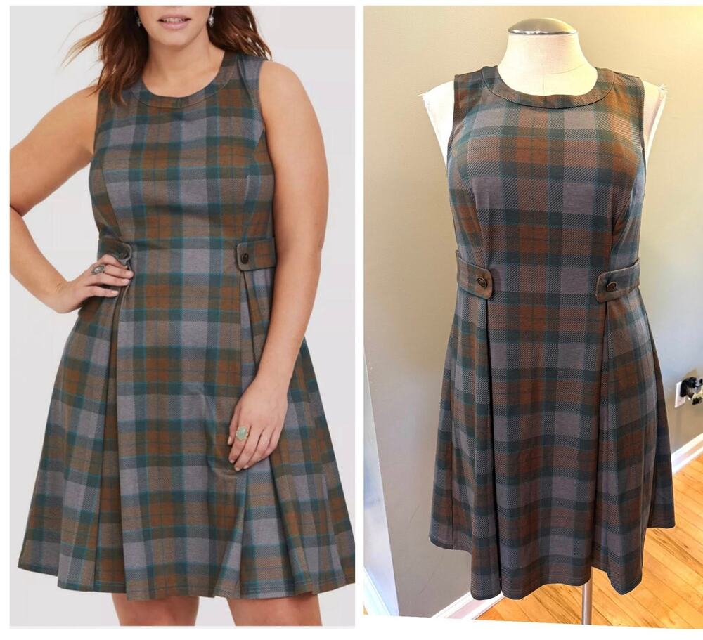 Torrid 3 (3X 22/24) Outlander Tartan Plaid Pleated Skater Mackenzie Tank Dress